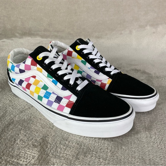 Vans Other - Vans Old Skool Checkerboard Shoes Men 9 Women 10.5 Multi Canvas NEW